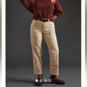 Anthropologie Pilcro The Borrow Boyfriend Jean In Light Beige Size 29 Tall